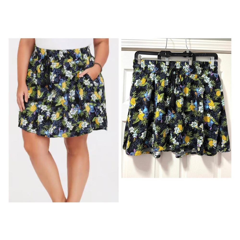 Torrid 2 (2X 18/20)‎ Disney Lilo & Stitch Scrump Hawaiian Tropical Mini Skirt
